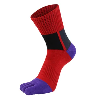 1 чифт спортни мъжки чорапи с пет пръста, компресия цветни младежки ежедневни чорапи Harajuku Happy Смешни, Спортни чорапи за бягане до средата на прасците
