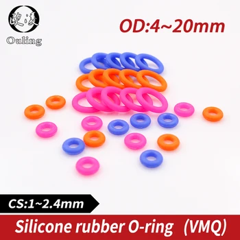 10 бр / страна многоцветное о пръстен от силиконов каучук Дебелина силикон / VMQ CS1/1.5/1.9/2.4 о-пръстен от гума подложки мм