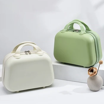 14-инчов кутия за грим, ультралегкая преносим чанта за съхранение в твърда обвивка, подарък калъф, куфар в контрастен цвят, Подарък ръчния багаж за грим