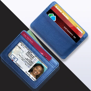 1БР Държач За Карти Тънък Банка Кредитна Карта ID Карти джоб За Монети за Носене в Чантата си Организатор на Жените и Мъжете Визитница Портфейли