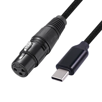 2X USB Кабел C за да се свържете с XLR-контакт, Кабел за свързване на микрофон USB C Тип C За да се свържете с XLR-контакт Студиен аудио кабел Mic Линк (2 М/6,6 фута)