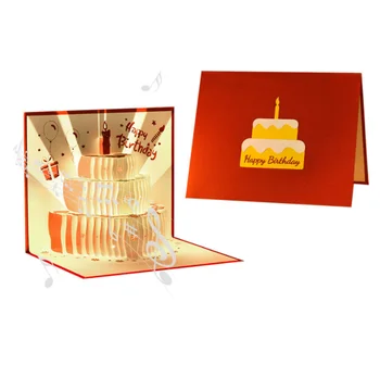 3D Pop Up Greeting Cards Happy Birthday Cards With Music and Rotational 3D картичка честит рожден ден с музика и въртене