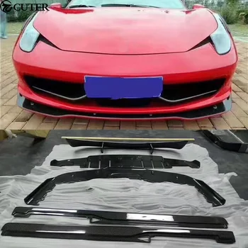 458 Въглеродни Влакна Предната Устна Заден Дифузьор За Устни Заден Спойлер Броня за Ferrari 458 Auto Veloce Car Body Kit 2012