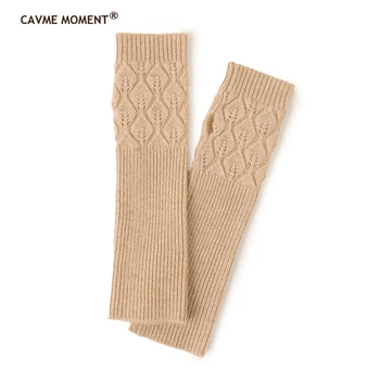 CAVME на Едро OEM 30 двойки 100% Кашмир зимни топли обикновена ръкавици с дълги запястьями Унисекс 40 г