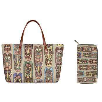 FORUDESIGNS/ Дамски чанта от две части в индийски стил, кожена кесия Facebook джоб, чанта-тоут, не выцветающий материал за пътуване от полиестер