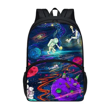 FORUDESIGNS Дизайна на раницата Astronaut Cosmos, Стилни, леки чанти за книги с цип, студентски, училищни чанти, чанта за пътуване на открито
