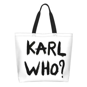 Karl Who Чанта-Тоут За Хранителни Покупки, Дамски Модни Холщовая Чанта-Купувач, Чанти През рамо с Голям Капацитет