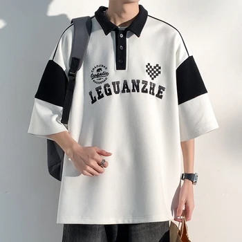 LAPPSTER-Младежки ризи в стил мозайка с бродерия и отложным яка 2023, мъжки Корейски модерен ризи, Японска градинска дрехи, ризи с копчета