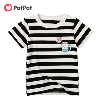 PatPat 2021 Нова лятна стилна риза в райе за малки момчета, потници и тениски за момчета