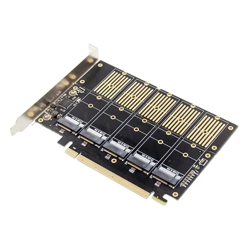 PCIE 5-портов карта за разширяване на M. 2 SSD Ключ B NGFF SSD дънна Платка на компютър, карта за разширяване на твърдотелно устройство