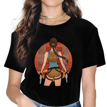Qualopec Дамски дрехи, Tomb Raider, графични дамски тениски, Реколта Алтернативни Свободни топове, Градинска дрехи за момичета Kawaii