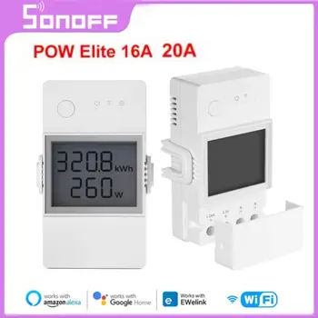 SONOFF POW Elite Smart Power Meter Превключвател 16A /20A Wifi Умен Дом преминете LCD екран Работи с приложение на Алекса Google Home eWeLink