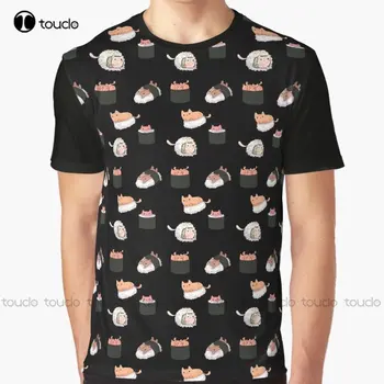 Sushi Cats Graphic Cats Сладко Смешни Sushi T-Shirt Custom Aldult Teen Унисекс Тениски С Дигитален Печат На Поръчката Подарък Xxs-5Xl