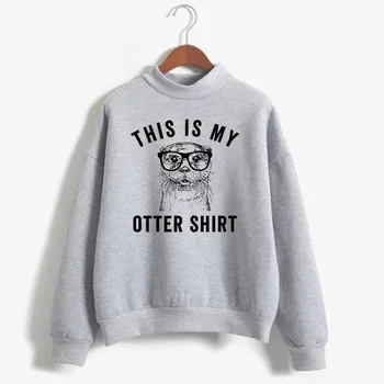 This Is My Otter Shirt Дамски Блузи С принтом Видри Harajuku, Hoody с яка-часова, Модни Hoody С Качулка във формата на Животни, Всекидневни Женски Спортен Костюм