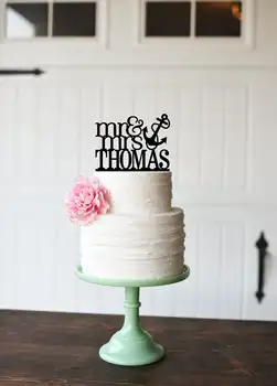 Topper за сватбената торта, на Котва в цилиндър за сватбената торта, г-Н и г-жа Topper за сватбената торта, Плажен topper за сватбената торта, Морска Сватба topper