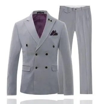 TPSAADE Custom, Нова мода, 6 цвята, 8 Копчета, Двубортные Мъжки костюмывседо, Сватба парти, Западен Тънък Casual (Яке + панталон)