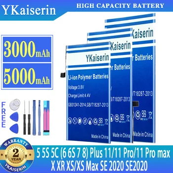 YKaiserin Батерия За iPhone 5 5S 5C 11 11Pro 11pro max X XR XS Max SE 2020 SE2020 6Plus 6SPlus 7Plus 8Plus Напълно Нов bateria