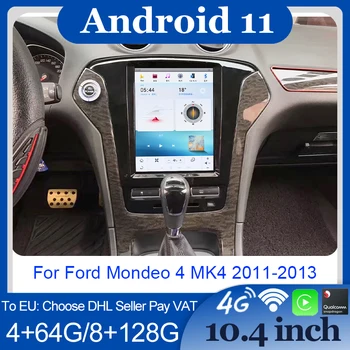 Автомагнитола Android Auto Централно главното устройство с LCD сензорен екран, мултимедиен плейър Carplay за Ford Mondeo 4 MK4 2011-2013