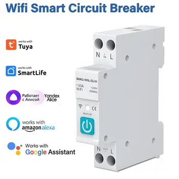 Автоматичен прекъсвач на Hristo WiFi Smart Home Безжично Дистанционно Управление За Измерване на Мощност 1P 63A DIN-Рейк Smart Switch Работи С Smartlife