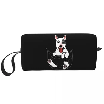 Английски териер Кучето в джоба си Графична Пътна чанта за тоалетни принадлежности Сладко Кученце Козметични Органайзер за грим Комплект за съхранение на козметика Dopp