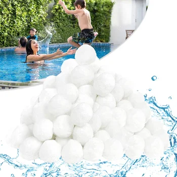 Бял филтър топка за почистване на басейна Памучни топки от воден влакна Леки Высокопрочные Инструменти за почистване на басейна