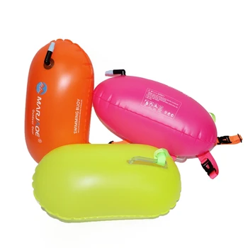 Водоустойчив Шамандура за гмуркане с висока видимост, Сгъваема Суха чанта за безопасността на плаване, надуваеми плаващ чанта за гмуркане в открита вода