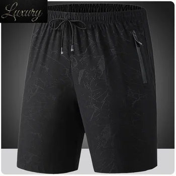 Голям размер 7XL 8XL Мъжки ежедневни панталони Летни бързо съхнещи мъжки спортни шорти за бягане Плажни Къси панталони Мъжки дишащи спортни зали и Фитнес