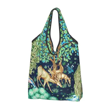 Горски животни, Елена Уилям Морис, чанта за пазаруване, дамски модерна чанта за пазаруване, чанта през рамо, чантата е с голям капацитет