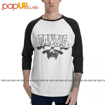 Готина автентичната тениска с логото на Danzig Tribal Skull с 3/4 ръкав, памучен тениска raglan по-добро качество
