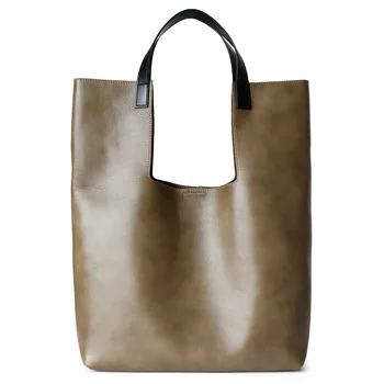 Дамски чанта под мишниците от естествена кожа, голяма чанта голям-тоут на едно рамо, реколта чанта за пътуване до работа, универсален дамски дизайнерски чанта