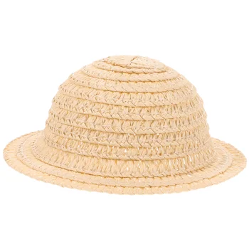 Декоративна малка сламена шапка, миниатюрна сламена шапка, мини-слама цилиндър за занаяти собствените си ръце,