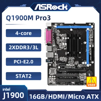 Дънната платка на ASRock Q1900M Pro3 2 × DDR3 1333 16 GB Четириядрен процесор Intel J1900 USB 2.0 HDMI PCI Express 2.0 Micro ATX