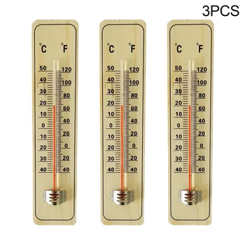 дървен термометър с мащаб от 3шт, Градински термометър, измерване на стайна температура в помещението, за дома кухненски уреди, Хладилник