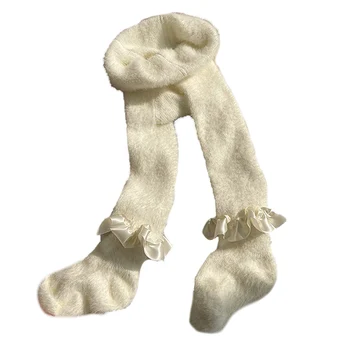Ежедневни чорапогащи за малки момичета, обикновена сатен гамаши с волани и висока талия, чорапи, дебели топли панталони за зимата