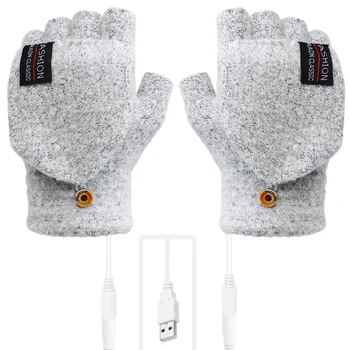 Електрически уреди за ръце на Акумулаторни ръкавици за ръце без пръсти с USB нагряване За жени, набирающих текст