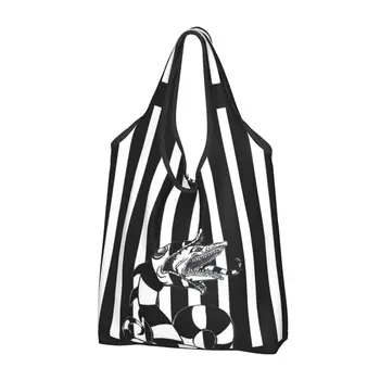 Забавен принт Beetlejuice Sandworm Чанта за пазаруване Преносима чанта за покупки от филм на ужасите Тим Бъртън