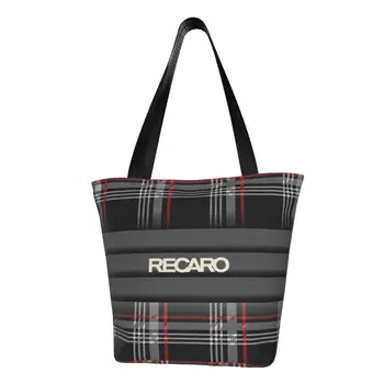 Забавна клетчатая чанта Recaros за пазаруване, множество холщовая пазарска чанта през рамо