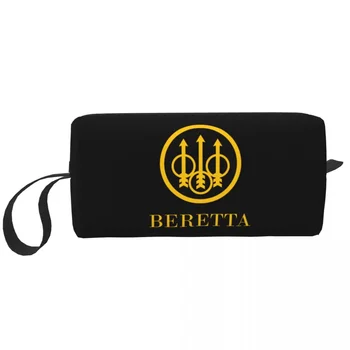 Изработена по поръчка чанта за тоалетни принадлежности Berettas за жени, любители на военни оръжия, козметичен органайзер за грим, чанта за козметичен набор Lady Beauty Storage