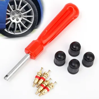 Инструмент За премахване на ядро състав на вентила на колата на велосипеда, Отвертка, Ключ за ядро клапан и Комплекти от Инструменти за ремонт на гуми Автомобилни Аксесоари