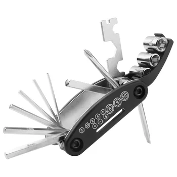 Инструмент за ремонт на велосипеди комбиниран уред за ремонт на гуми е многофункционален сгъваем инструмент за ремонт на набор от ключове гаечных