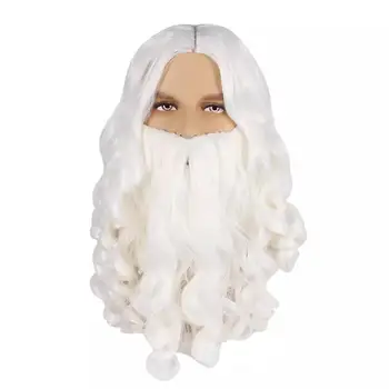 Комплект за коса и брадата на Дядо Коледа за костюми на Дядо Коледа, за подпори и cosplay