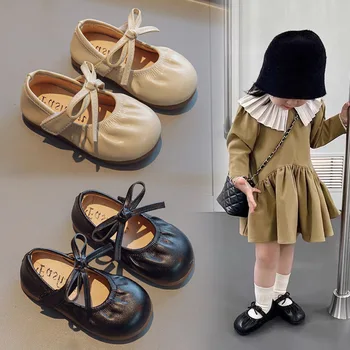 Корейската детски кожени обувки, пролет-есен, нов стил, фини обувки с бантиком-пеперуда, модерни обувки за момичета, zapatos niña детски обувки أحذية