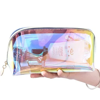 Лазерна косметичка в стила на Корейската козметика Ins, полукръгли пътна чанта за бебешка количка, преносим прозрачна чанта за пране под формата на кнедли