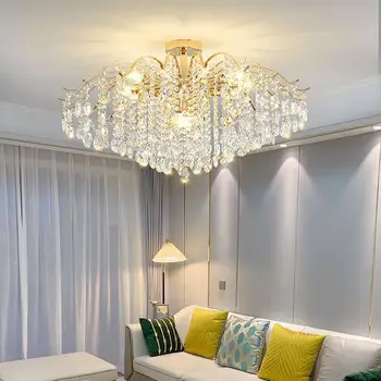 Лека луксозен кристален подвесная полилей в бранша Nordic creative water drop модел вили стая хол и спалня led окачване