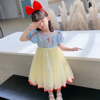 Лятна рокля за момичета в стил snow white, детско сладка рокля на Damyan, детско лятна рокля от фина прежда