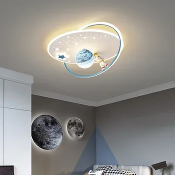 Модерен led тавана лампа Детска лампа Blue Astronaut Star Домакински уреди Детска стая Украса спални Лампара Techo 2023Hot