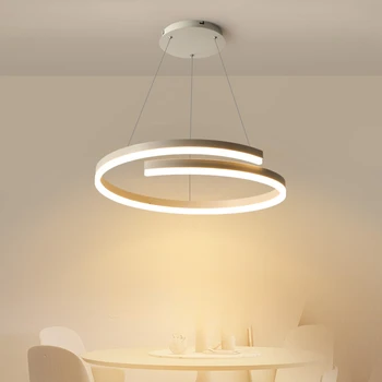 Модерен минималистичен околовръстен led окачен лампа за масата, хол, трапезария, офис бюра, кухненски полилеи, осветление за дома.