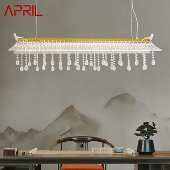 Модерен окачен лампа APRIL, Луксозен Творчески Кристална Тавана лампа, Led Полилей 3 цвята За домашно чайната, трапезария