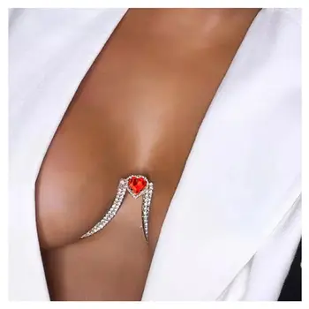 Модерен секси модел на Кристал Tide Arc Пълна подкрепа за пробиване, опускающаяся гърдите, талията за жени, верига за тялото, сватбени декорации