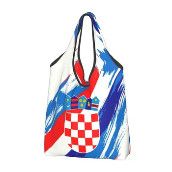 Модерен Флаг Хърватия, чанти за пазаруване, преносима Хърватска патриотическая Гордата пазарска чанта през рамо